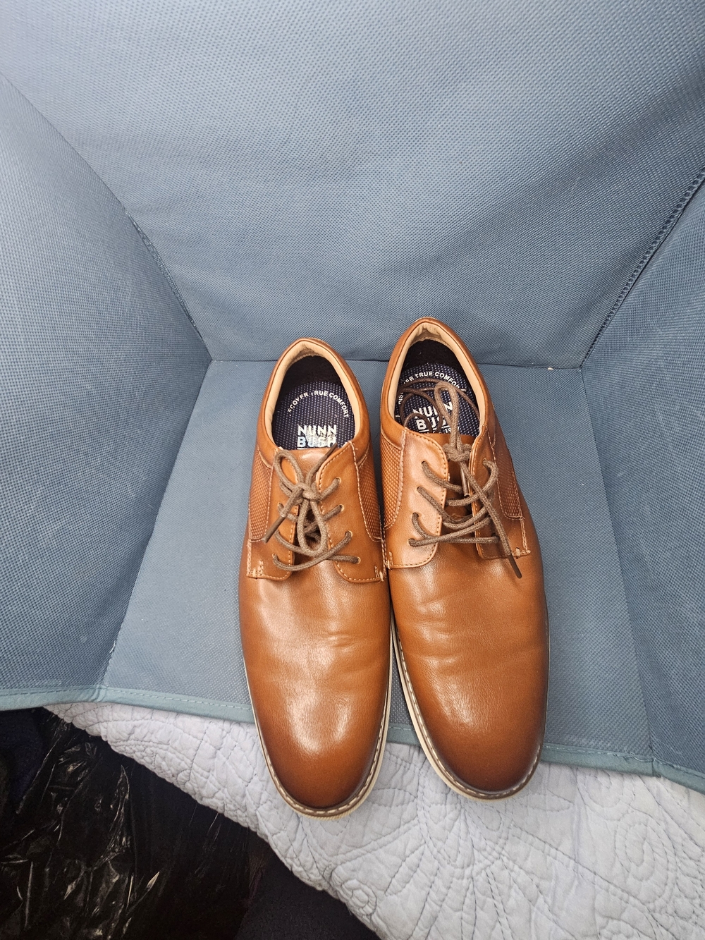 Nunn Bush Men's Tan Leather Lace-Up Dress Shoes